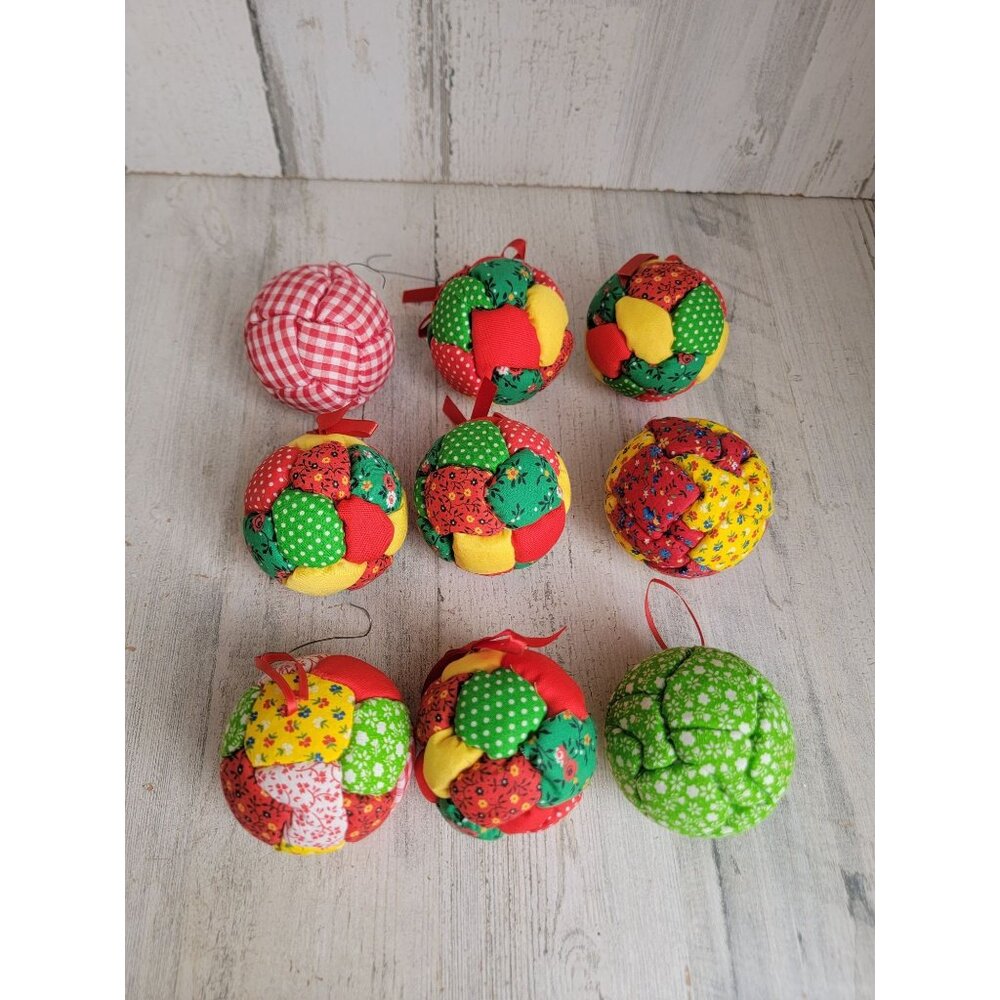 Patchwork ball floral plaid variety‎ ornament Xmas set